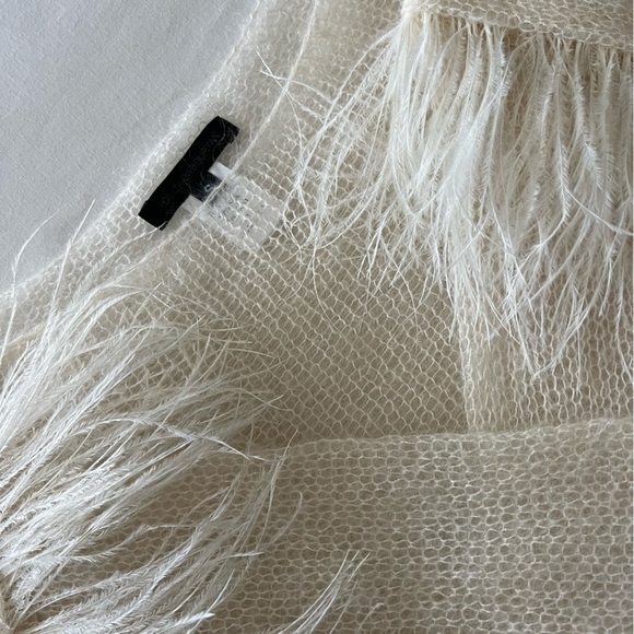 Louiza Babouryan Silk Mohair Knit Top with Feathers - Picture 7 of 16